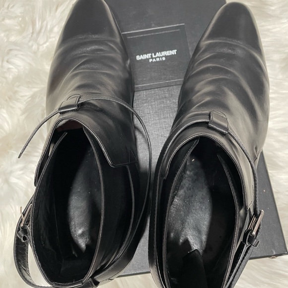 Saint Laurent Black Leather Ankle Boot - Picture 3 of 7
